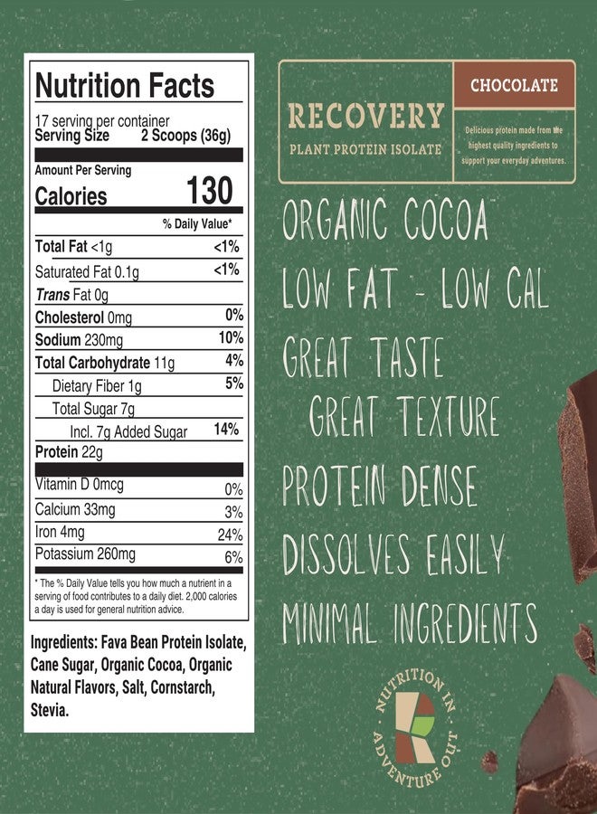 Realand Chocolate Vegan Plant Protein Isolate - Fava Bean Protein Powder for Recovery - 22g of Protein - 17 Servings - Image 3